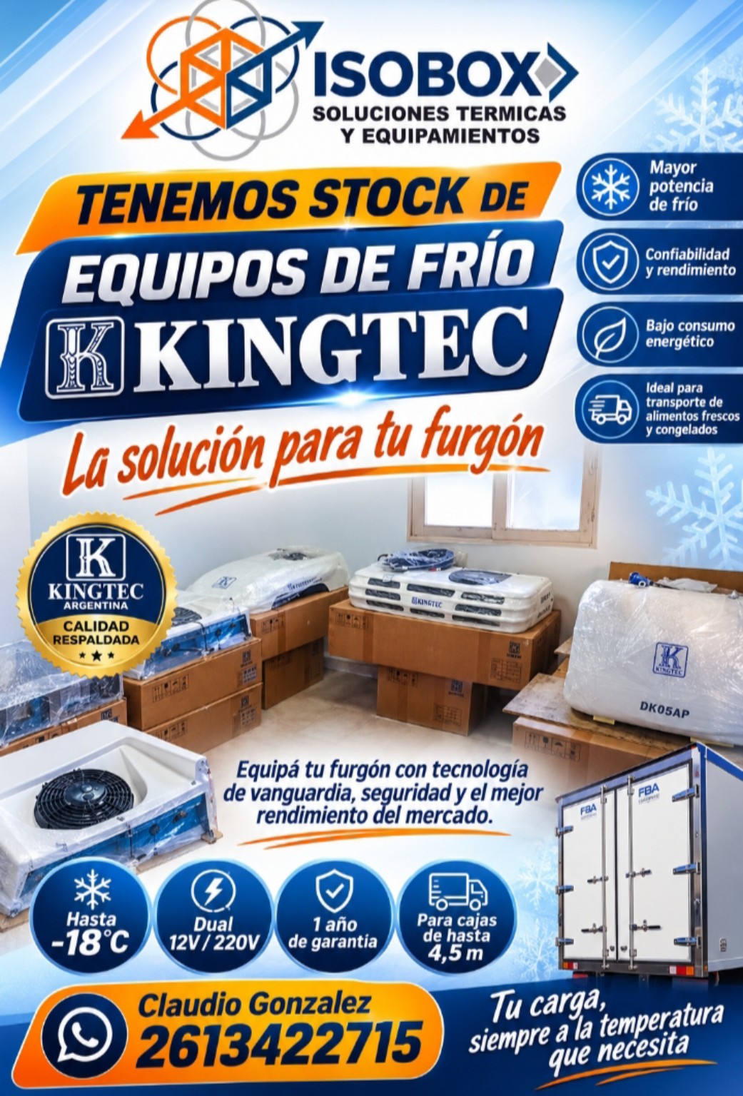 Stock de equipos de frío KINGTEC disponible en ISOBOX