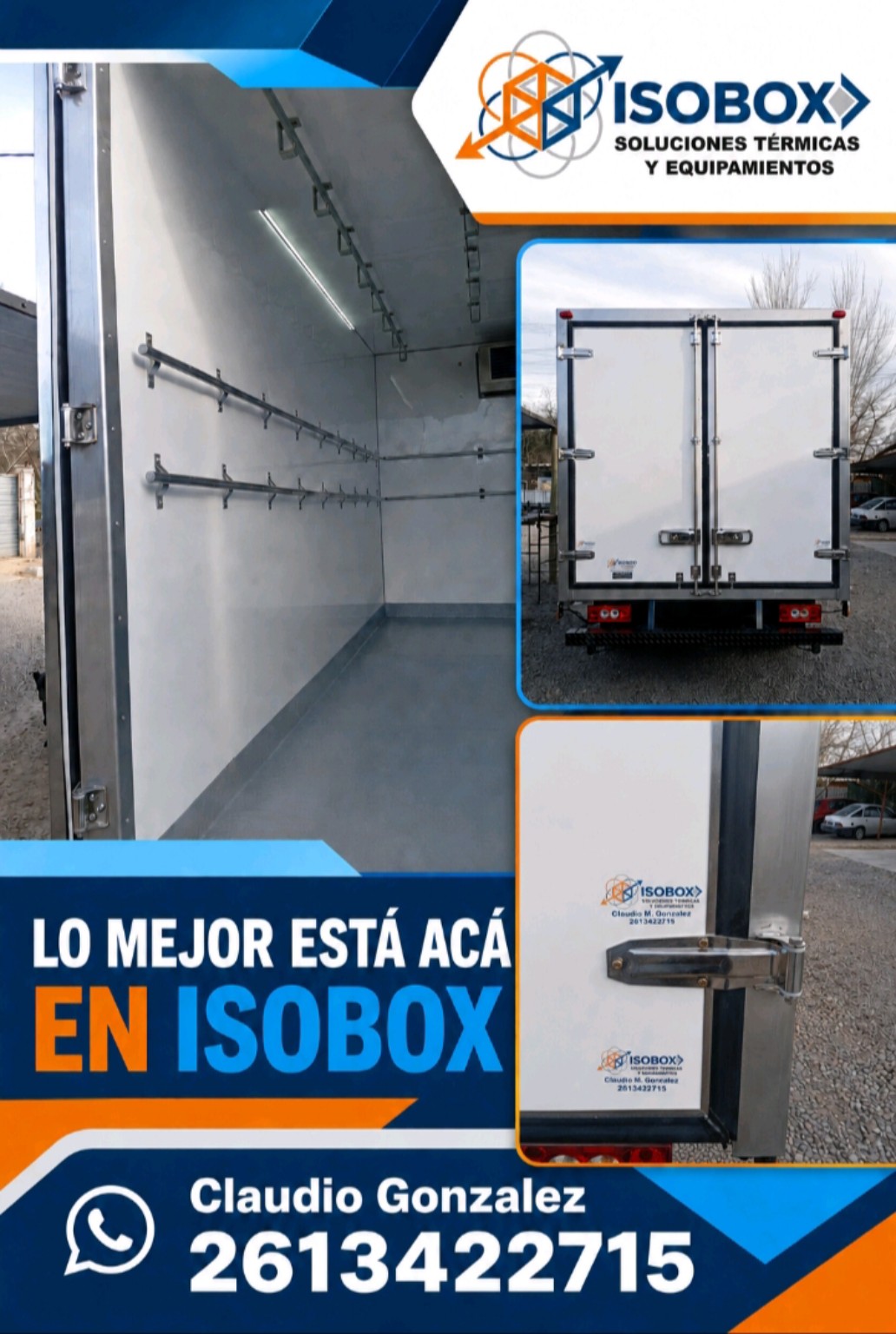 Interior y terminaciones de un furgón térmico realizado por ISOBOX